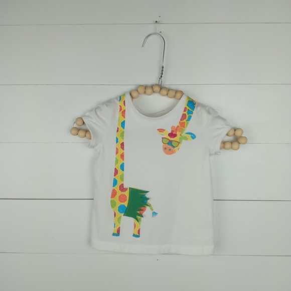 JK Girls girls size 2T colorful giraffe with hulu skirt and bow design shirt - Picture 1 of 7
